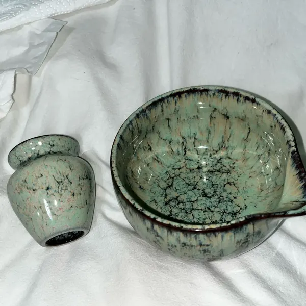 Light cyan matcha set — unedited customer photo
